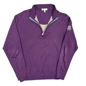 Peter Millar 1/4 Zip Sweater Stretch Hamilton Golf Club Plum Purple Large